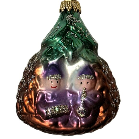 Vintage Elves Christmas Tree Ornament Blown Glass Elf Horn Holiday West Germany - Picture 8 of 8